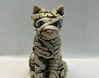 Neil Eyre Artist EyreDesigns Halloween Mummy Cat Feline Kitty Kitten HANDMADE USA signed & numbered