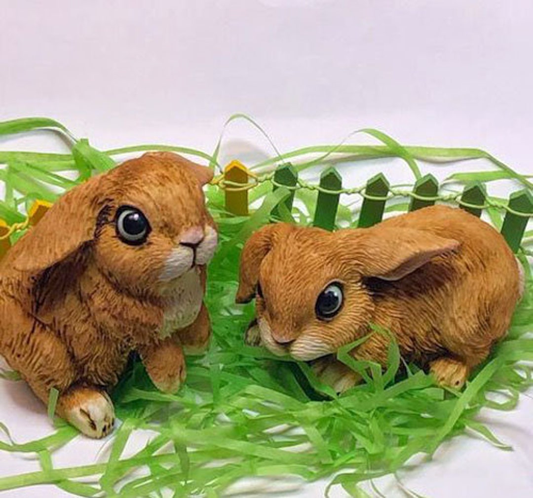 Artist Neil Eyre Eyredesigns Brown White Long Ear Ears Easter Bunny ...