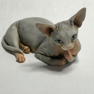 Artist Neil Eyre Eyredesigns Sphynx Cat Kitten Kitty Sphinx Fully Hand made USA Sculpture Limited Edition Signed & numbered