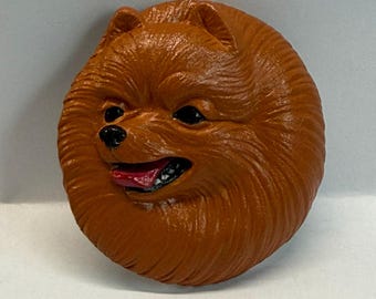 Neil Eyre Artist EyreDesigns Pomeranian Red Dog White pup Puppy K9 canine Magnet HANDMADE USA signed & numbered