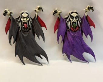 Neil Eyre Eyredesigns Halloween Haunted Ghost Ghoul Screaming Devil Cloak Cape Dracula Castle Monster Teeth Flying Magnet Handmade USA