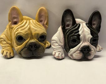 Neil Eyre Artist EyreDesigns French Bulldog Black White Fawn pup Puppy K9 canine Magnet HANDMADE USA signed & numbered