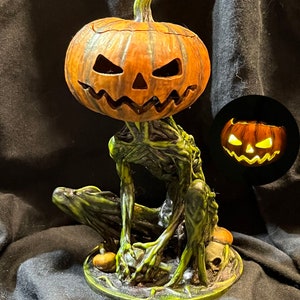 Neil Eyre Eyredesigns Halloween horror ORIGINAL swamp thing pumpkin head Walking dead creature Tea light lantern Box Ghouls monster Made USA