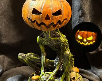 Neil Eyre Eyredesigns Halloween horror ORIGINAL swamp thing pumpkin head Walking dead creature Tea light lantern Box Ghouls monster Made USA