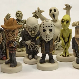 Neil Eyre Fan made reproduction Halloween Horror inspired Nightmare Monsters Freddy Kruger Michael Meyers Jason Frankenstein Bride
