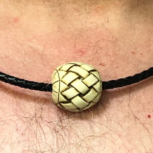Neil Eyre Inspired Naked Afraid XL LARGE Ivory Barrel Braid Carved Bead