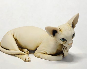 Artist Neil Eyre Eyredesigns Sphynx Cat Kitten Kitty Claw Cleaning Fully Hand made USA Sculpture Limited Edition Signed & numbered