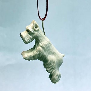 Neil Eyre Eyredesigns White Schnauzer Christmas Tree Ornament Handmade USA Signed and Numbered