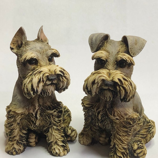 Neil Eyre Artist EyreDesigns Schnauzer Cropped Ears Grey Salt Pepper AKC Dog Pup Puppy K9 canine HANDMADE USA signed & numbered