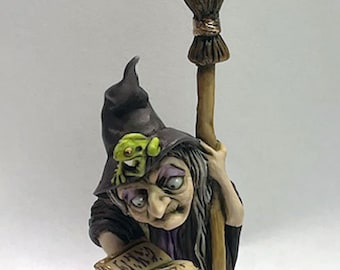 Neil Eyre Designs 2024 Halloween Witch Hat wicked kitchen Broomstick Tree Frog toad Spell Book Spells Gold Leaf Accents USA made