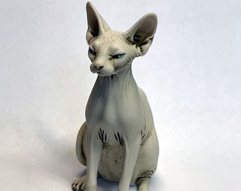 Artist Neil Eyre Eyredesigns Christmas Tree hanging Ornament Figurine Adult Sphynx Cat Kitten Kitty Sphinx Fully Hand made to order in USA