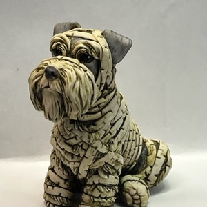 Neil Eyre Artist EyreDesigns Halloween Mummy Schnauzer Flop Fold Ears Grey Salt Pepper AKC Dog Pup Puppy K9 HANDMADE USA signed & numbered