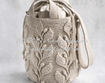 3d leaf crochet bag written pattern