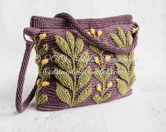 crochet leaf bag