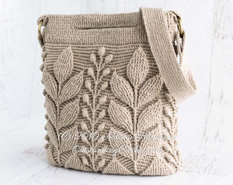 Spica Crochet Bag PATTERN - Embossed Crochet Purse,  Women Handbag, Shoulder Bag, Crossbody, Messenger, Textured Cable - Haakpatroon - PDF