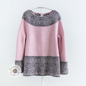 Tulip Sweater Crochet PATTERN - Overlay Mosaic crochet Pullover, Top, Jumper with Flowers around the yoke, hem, and sleeve cuffs. Short and long sleeve versions.
