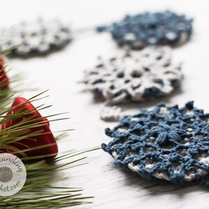 Crochet PATTERN Christmas Garland Snowflake Christmas tree garland, Ornament, Winter home decoration Written, Charts, Video PDF image 3