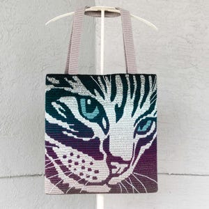 Cat Bag and Pillow Crochet PATTERN: Overlay Mosaic Animal Print Tote, Cushion (PDF)