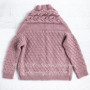 PATTERN - Crochet Cardigan - Olea - Women Sweater, Embossed, Cabled, Textured Jacket,  Plus Sizes