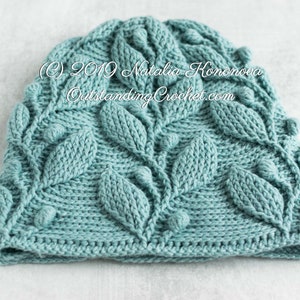 Crochet Hat PATTERN Climbing Vine Beanie Women, Girls, Kids, Children Toddler Sizes Embossed Cables, Haakpatroon PDF image 8