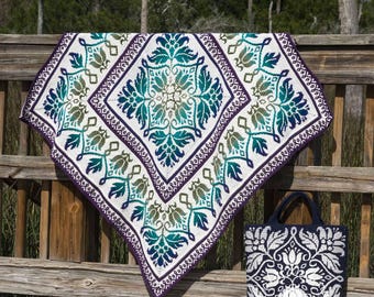 3 in 1 Petalique Crochet PATTERN Set - Blanket, Pillow/ Wall Hanging, Bag/ Cushion - Overlay Mosaic (PDF)