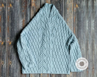 Crochet Pattern - Umbella Cardigan - Women - Oversized, Cabled, Textured, Open Front - Charts, Videos, Written - Small to Plus Size - PDF