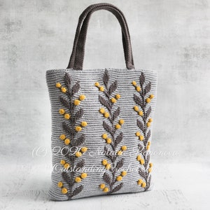 PATTERN Crochet Bag / Pillow Queen Bee Women Shoulder Bag, Tote, Handbag Embossed, 3D, Textured Haakpatroon Video, Charts image 7