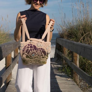 Sea Turtle Bag or Pillow Crochet Pattern - Convertible Backpack, Tote ...
