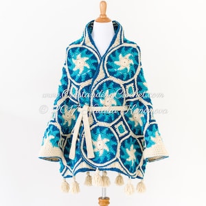 Gehaakt vest PATROON - Avalanche - Dames trui, poncho, jas, cape - Oversized - Medium Large Plus Maten - Stap Foto's Grafieken - PDF