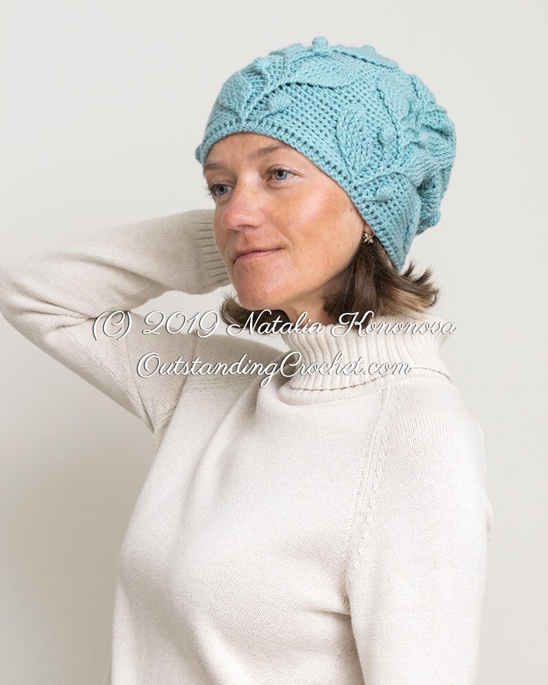 Crochet Hat PATTERN Climbing Vine Beanie Women, Girls, Kids, Children Toddler Sizes Embossed Cables, Haakpatroon PDF image 4