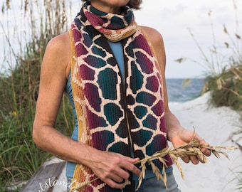 Giraffe Scarf Crochet Pattern: Women's Mosaic Animal Print (PDF)