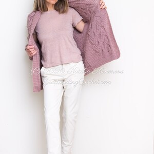 PATTERN - Crochet Cardigan - Olea - Women Sweater, Embossed, Cabled, Textured Jacket,  Plus Sizes