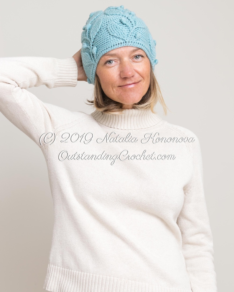 Crochet Hat PATTERN Climbing Vine Beanie Women, Girls, Kids, Children Toddler Sizes Embossed Cables, Haakpatroon PDF image 9