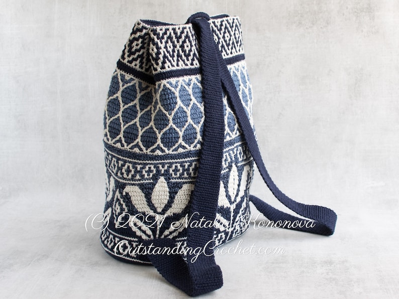 Crochet PATTERN - Lili Backpack - Bag, Overlay Mosaic Crochet Handbag, Tote, Purse