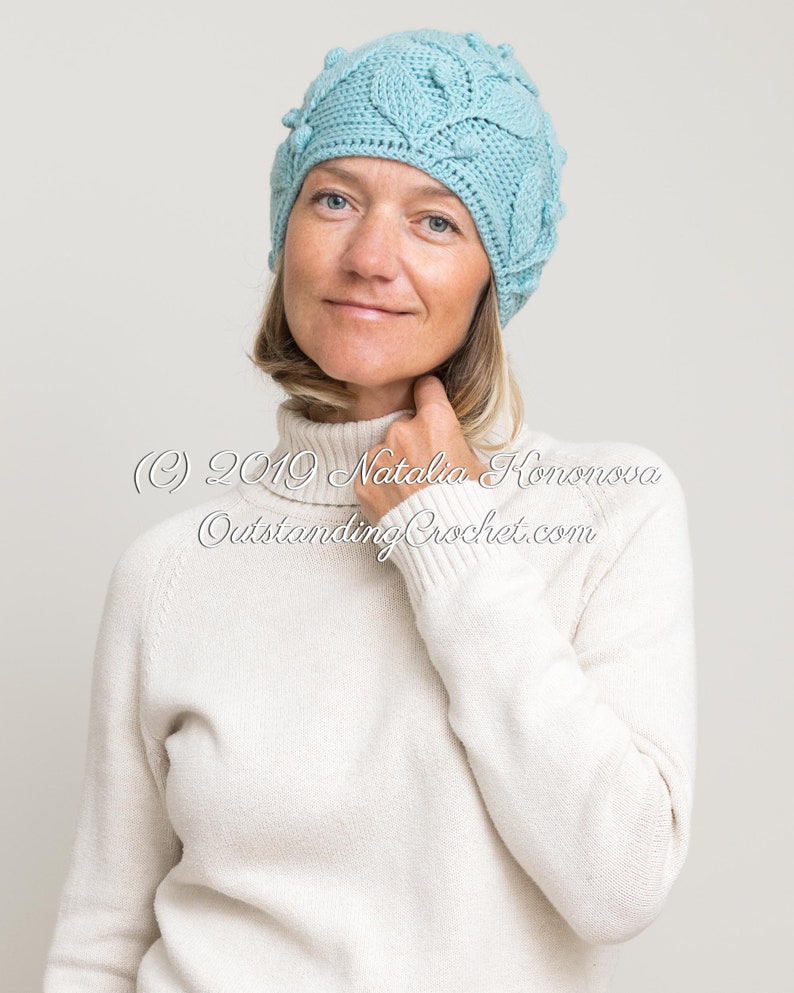 Crochet Hat PATTERN Climbing Vine Beanie Women, Girls, Kids, Children Toddler Sizes Embossed Cables, Haakpatroon PDF image 5