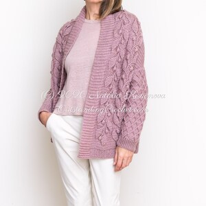 PATTERN - Crochet Cardigan - Olea - Women Sweater, Embossed, Cabled, Textured Jacket,  Plus Sizes