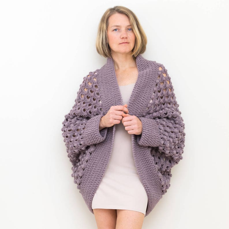 Crochet Cardigan PATTERN - Ash Rose Shrug - Women Open Front Oversized Sweater - Beginner Easy Pattern - Small to Plus size 3X