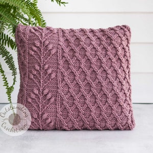 Crochet Pillow PATTERN - Umbella Cushion - Cabled, Textured - Chart, Videos, Written - PDF image 3