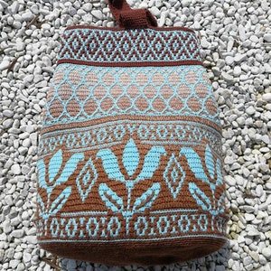 Crochet PATTERN - Lili Backpack - Bag, Overlay Mosaic Crochet Handbag, Tote, Purse
