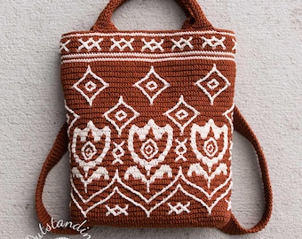 Terrana Bag / Backpack Crochet PATTERN - Women Hand-Bag, Purse - Overlay Mosaic (PDF)