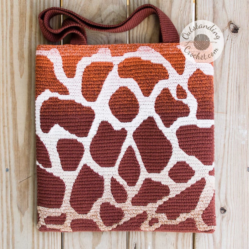 Crochet Bag Pillow PATTERN Giraffe Overlay Mosaic Crochet Women Tote, Shoulder bag, Handbag, Cushion English, Dutch Haakpatroon, PDF image 2