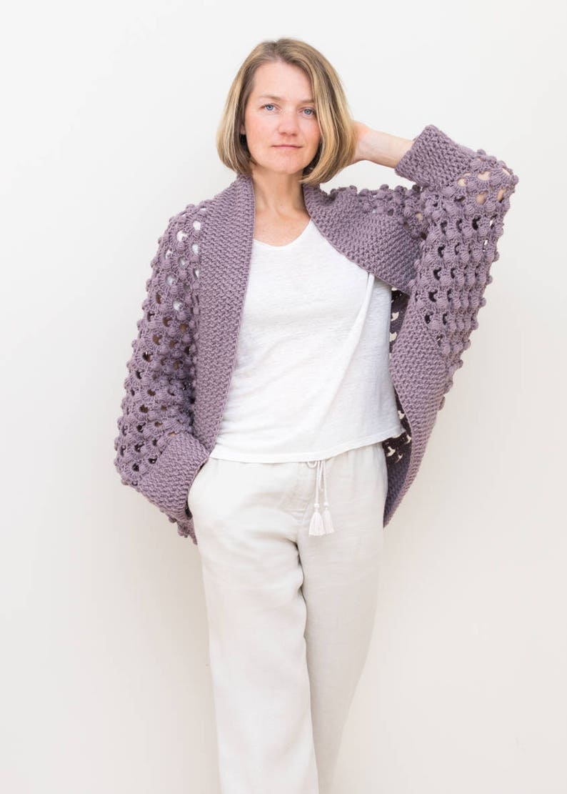 Crochet Cardigan PATTERN - Ash Rose Shrug - Women Open Front Oversized Sweater - Beginner Easy Pattern - Small to Plus size 3X