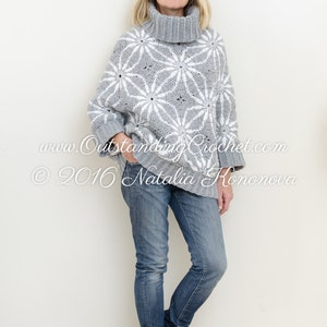 Crochet Sweater PATTERN - Morning Star - Women Poncho, Pullover, Jumper -  Small to Plus Sizes, Oversized