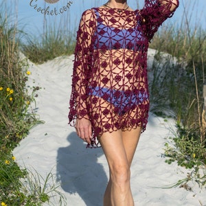 Boat Neck Top Crochet PATTERN - Seamless Lace Pullover, Jumper, Cover Up, Drop Shoulder, Boat Neck, Oversized - Plus sizes