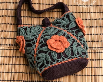 Tria Bag Crochet PATTERN - Women Purse, Hand-Bag, Crossbody - Joined Motifs (PDF)