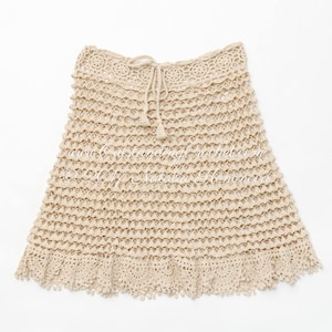 Patron de jupe au crochet - Polonaise à volants, modèle de jupe d&#39;été pour femmes, longueur au genou, jupe en dentelle au crochet Boho - Tailles Extra Small à 1X - PDF