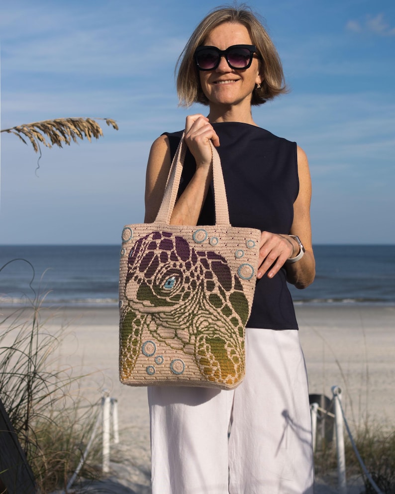 Sea Turtle Pillow or Bag Crochet Pattern - Tote, Convertible Backpack ...