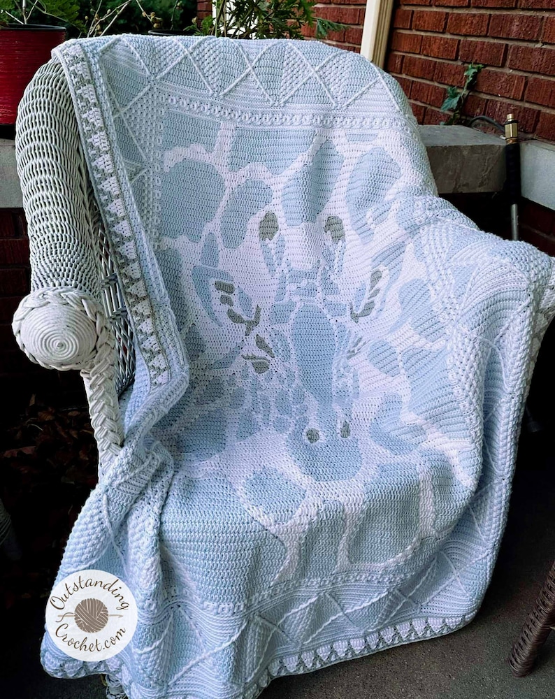 Giraffe Blanket Crochet PATTERN, Overlay Mosaic Crochet in 2 Sizes