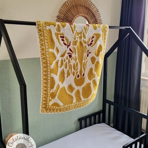Blanket/ Tapestry Crochet PATTERN - Giraffe - Overlay Mosaic Crochet Pattern in 2 sizes: Toddler/ Lap, Baby