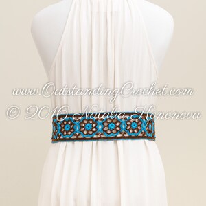 Sierra Crochet Belt Pattern, Women Tie Belt with Tassels, Obi Sash, Bohemian Festival Style, Multicolored